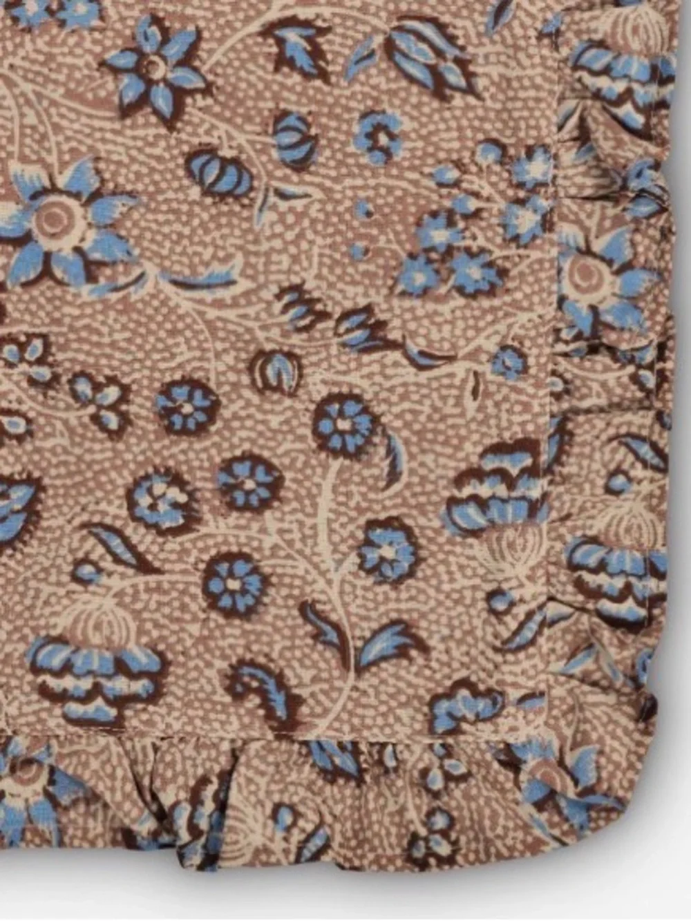 Threshold 4pc Cotton Ruffle Napkins Floral Pink Blue Block Print 18x18” NWT